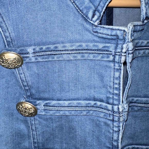 Free People Fitted Military Denim Jacket S - Picture 6 of 8